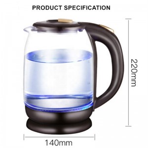 Hot Sale Cheap High Borosilicate Glass Kettle with LED Blue Light Glass Kettle